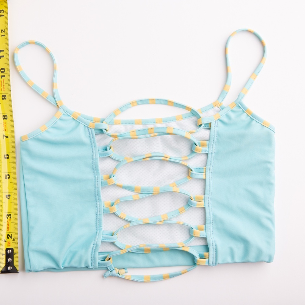 4/6 Small Arthletic "Laguna" Top - Blue & Yellow - Picture 2 of 5